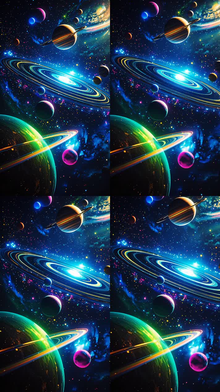 绚丽宇宙行星星空画面