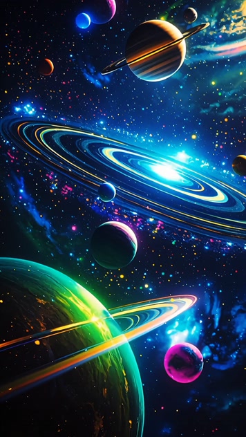 绚丽宇宙行星星空画面
