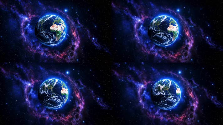 宇宙中地球三维渲染画面