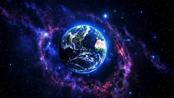 宇宙中地球三维渲染画面