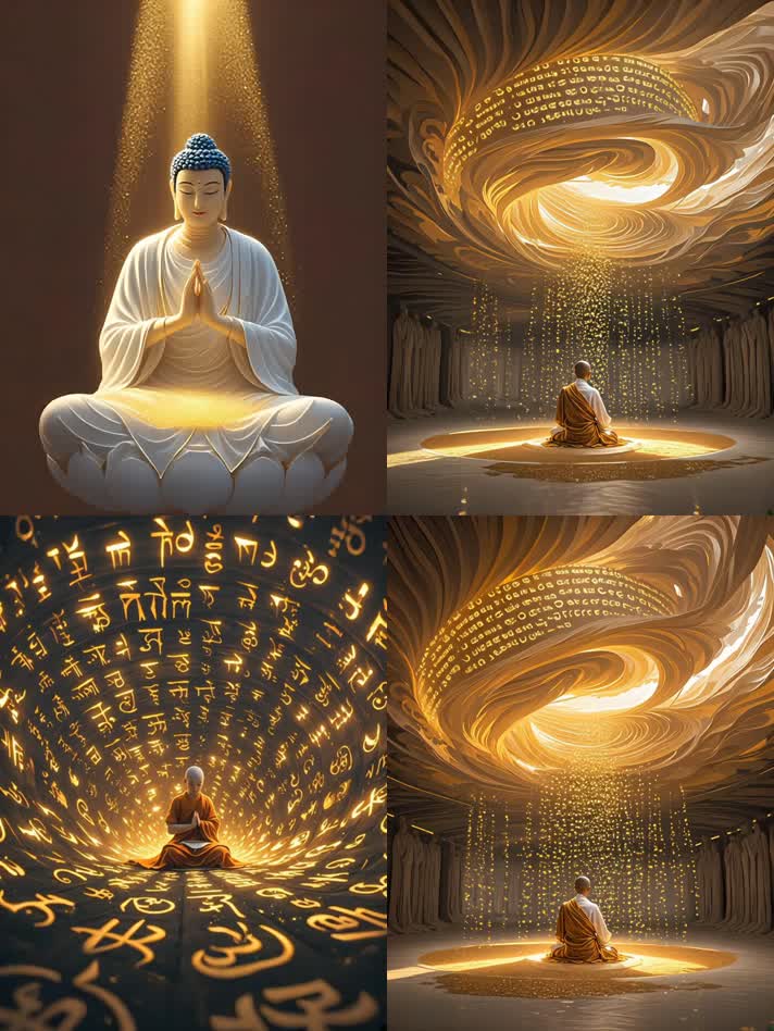 佛光普照下的佛陀