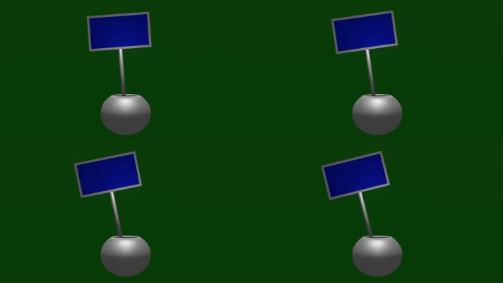 无限循环蓝屏广告牌前后左右摆动纯绿色背景