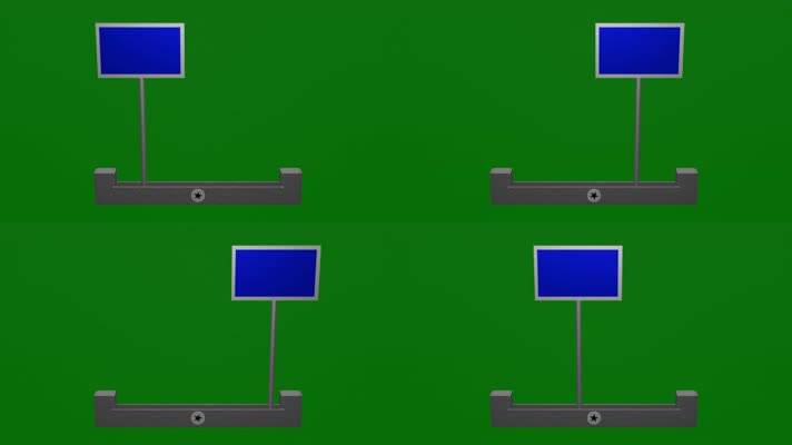 无限无缝循环来回滑动的蓝屏广告牌绿屏抠像