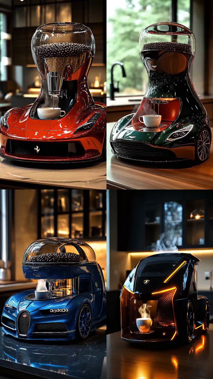 奢华咖啡机特写