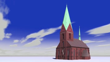 3D渲染红砖教堂 3D渲染红砖教堂