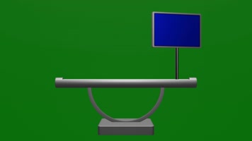 无限循环蓝屏广告牌来回移动与旋转绿屏抠像