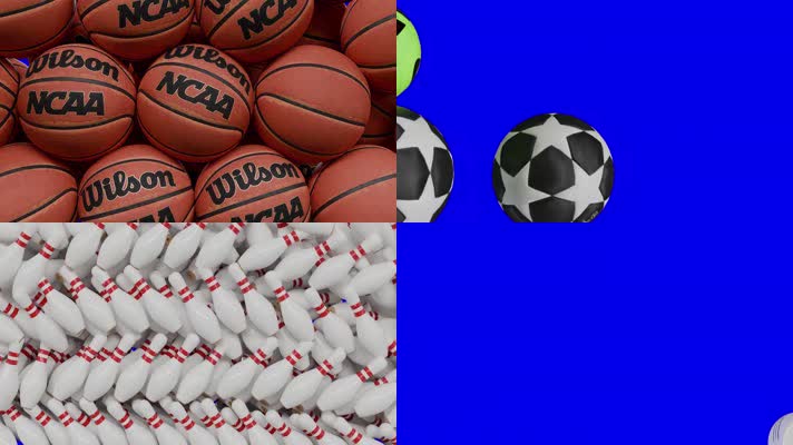 4K蓝幕可抠像球类转场7款