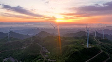 4k延时航拍风力发电  新能源风力电站